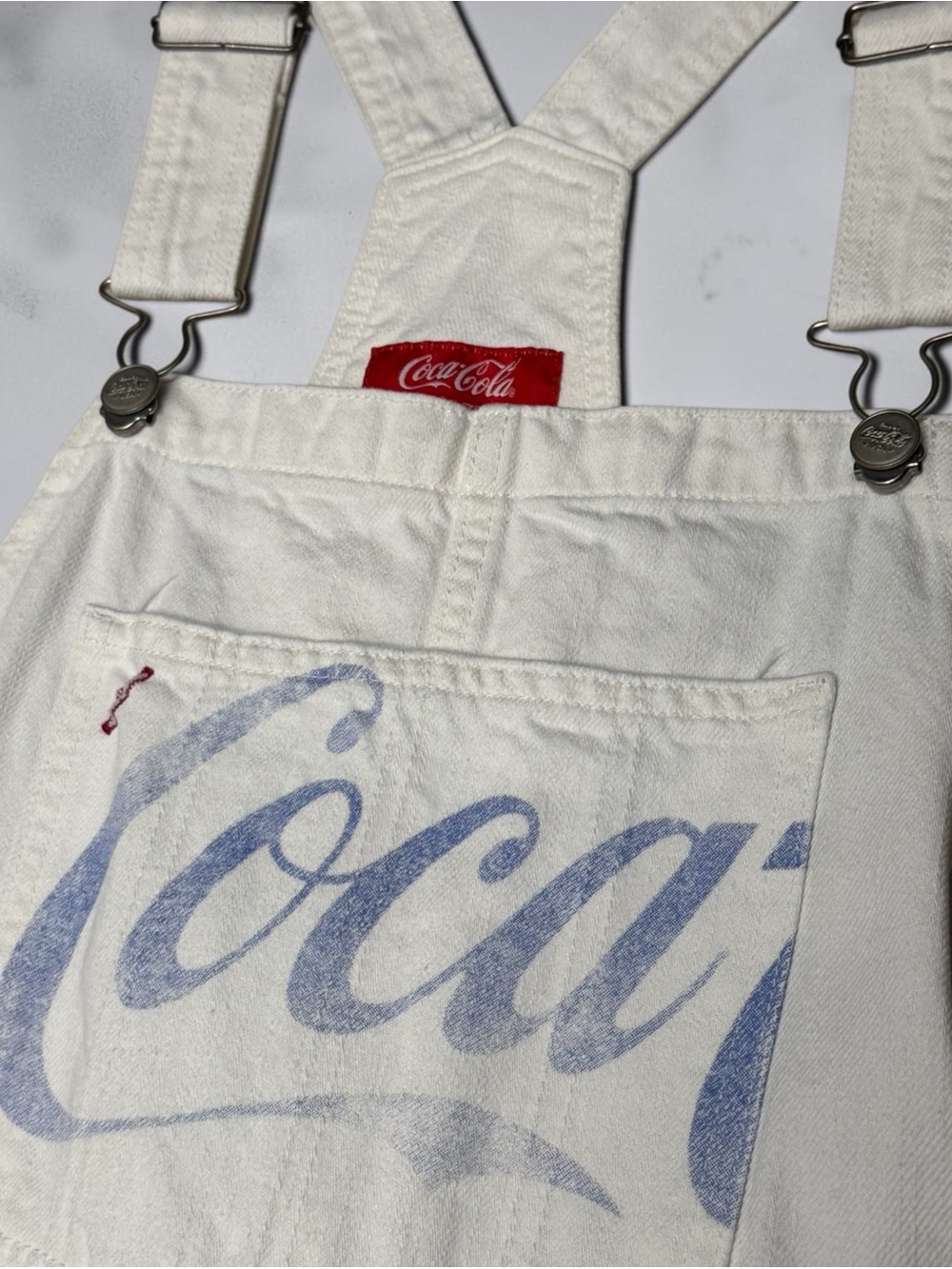 Lucky Brand Coca Cola White Women's Denim Overalls - Picture 5 of 8